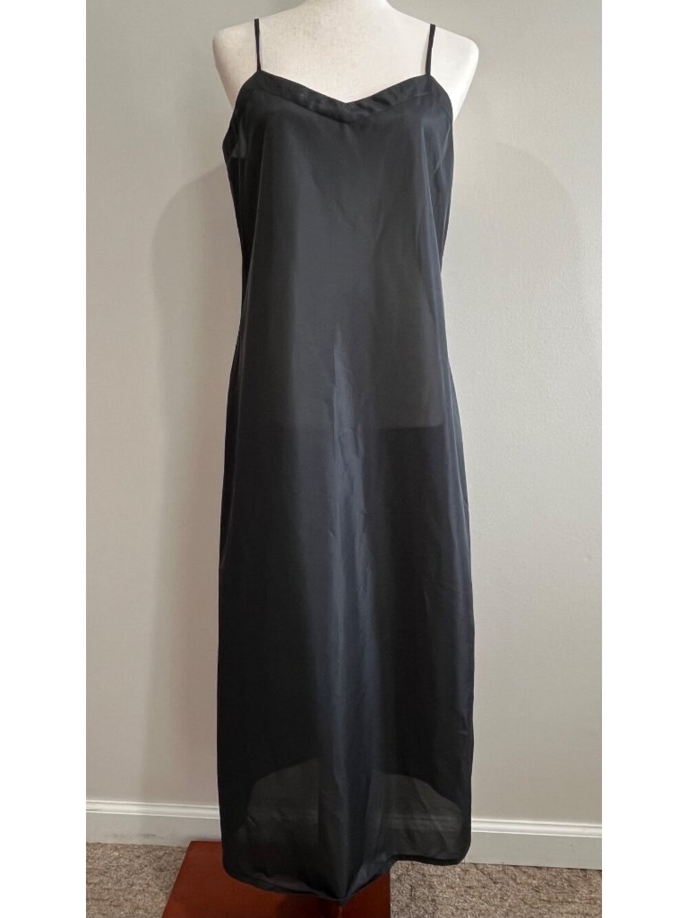 Johnny Was Collection Black Slop Dress Womens M Maxi Length Sheer Y2K